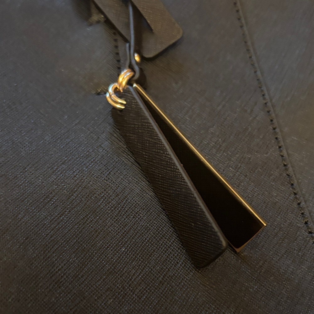 Vince Camuto Black Tote with Gold Accents - Picture 5 of 8
